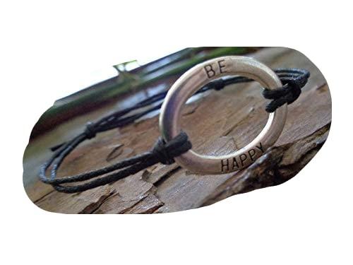 Bracciale BE HAPPY - Sii felice - Nero