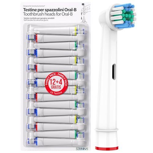 Serinina 16 Testine di Ricambio Compatibili con Oral-B