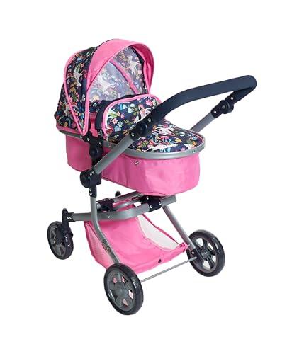 Bayer Chic 2000 - Passeggino per bambole Mika Unicorno Rosa-Navy 2 in 1