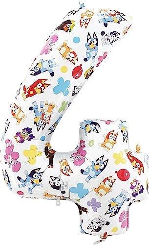 Toyland® Palloncino Foil Numerato Bluey & Bingo 26 Pollici - Decorazione Perfetta per Feste di Compleanno