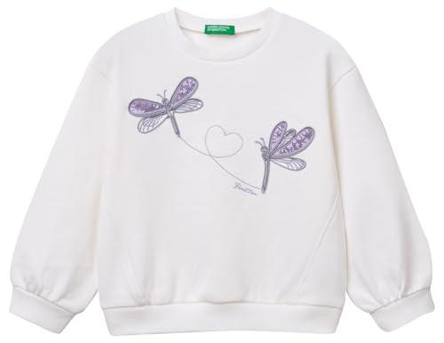United Colors of Benetton Maglia Girocollo Manica Lunga con Ricamo e Paillettes