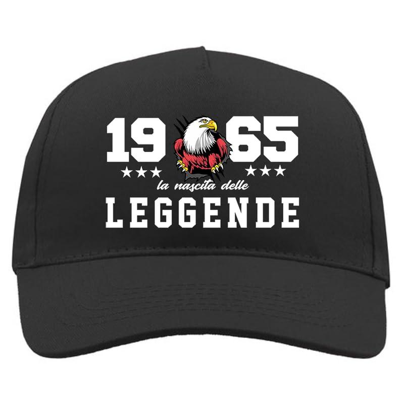 TeeDesign Cappellino 60 Anni Regalo Compleanno: Nascita delle Leggende Gadget - 60 Anni - 1965