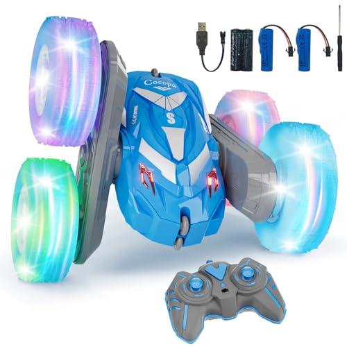 Cocopa Macchina Telecomandata per Bambini con Luce, Giochi Bambini 4 5 6 7 8 9 Anni, Regalo Bambino 3-12 Ragazzi Regali Giocattoli Natale Compleanno, Auto Radiocomandata 4X4 Truck Giochi Esterno (Blu)