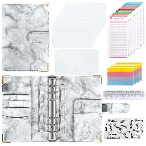 Raccoglitore ad Anelli A6 Rosa con Buste e Accessori per Budgeting