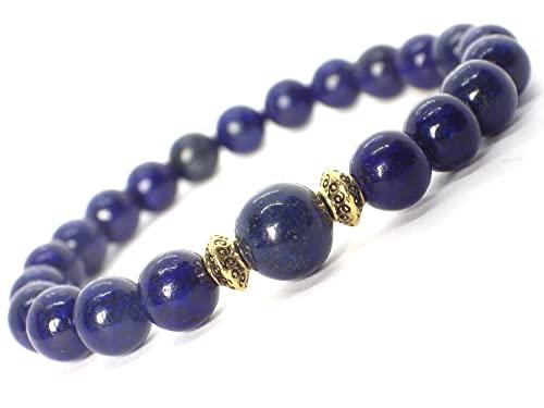 Bracciale Vintage Donna Metallo Oro Lapislazzuli Blu