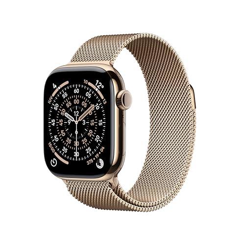 Apple Watch Series 11 GPS + Cellular, 42mm Titanio Oro, Loop Milanese Oro