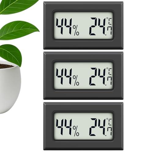 MAVORI® Set di 3 Mini Termometri Digitali & Igrometri - Nero