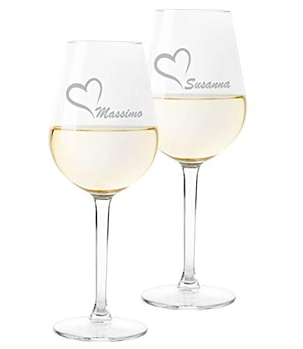 Colorfamily Coppia Calici Personalizzati - Set Regalo per Innamorati