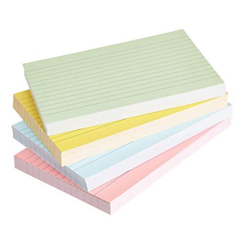 Amazon Basics Cartoncini A6 a Righe, Colori Fluo Assortiti (Confezione da 200)