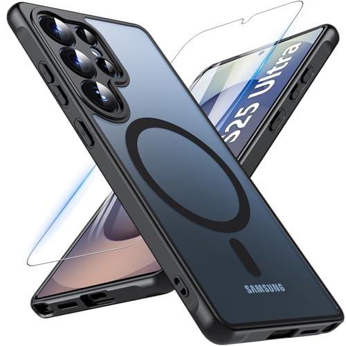 Hensinple Cover Magnetica per Samsung Galaxy S25 Ultra con Vetro Temperato