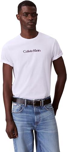 Calvin Klein T-shirt Uomo Glitched Logo Classic Tee Bianco
