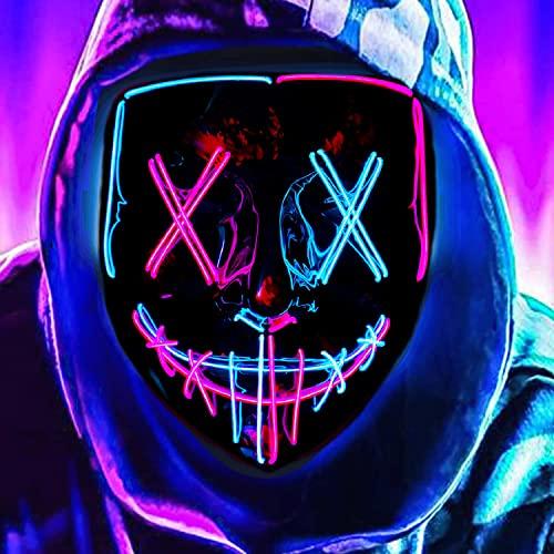 Maschera LED Halloween Spaventosa con Filo Elettroluminescente