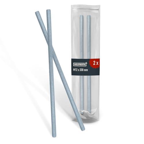 HELPMATE - Asta filettata M12 x 330 mm in acciaio inox A2 - Set da 2 pezzi