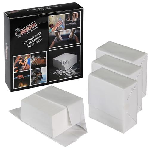 ALPIDEX 4 x Chalk Block - Blocco di Magnesio per Arrampicata, Ginnastica, Pesistica, Palestra e Bouldering