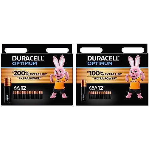 Duracell Batterie Optimum AA+AAA (Confezione da 24) - Alkaline 1.5V - Fino al 100% di extra durata - Soddisfano i requisiti dei dispositivi moderni - 0% Plastica nel pacco - LR6/LR03 MN1500/MN2400