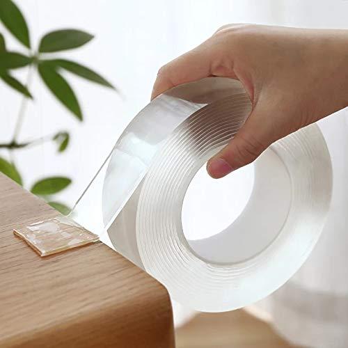 PfX Nano nastro premium estremamente resistente [5m] - Nuova versione 2020 - Nano nastro trasparente riutilizzabile