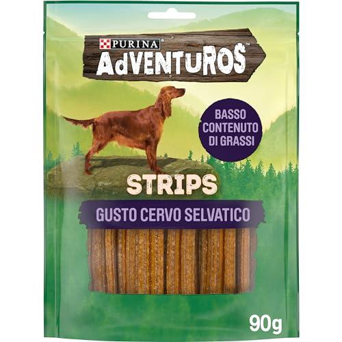 Purina Adventuros Strips Snack per Cani Adulti al Gusto di Cervo - 6 Confezioni da 90g