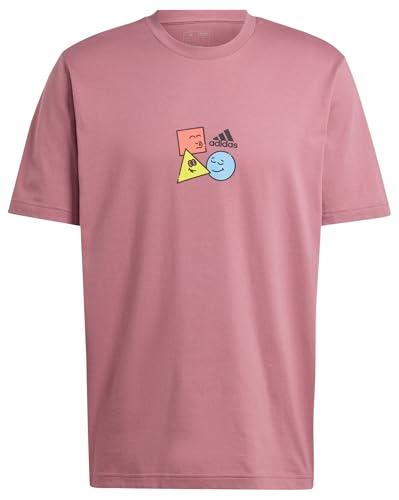 adidas Uomo Positivity Shapes Graphic Tee, preloved Crimson, L