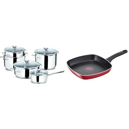 Lagostina Smart Set di Pentole Induzione, Gas e Forno in Acciaio Inox 18/10, 9 Pezzi