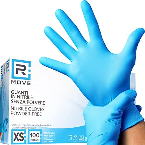 Guanti in Nitrile RMOVE XS Blu - Confezione da 100