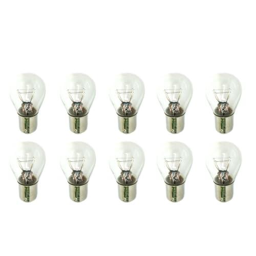 CARALL 10 Pezzi Lampadine Alogene P21/5W BAY15D 12V 21/5W, Ricambi Lampade 12V Per Auto e Moto