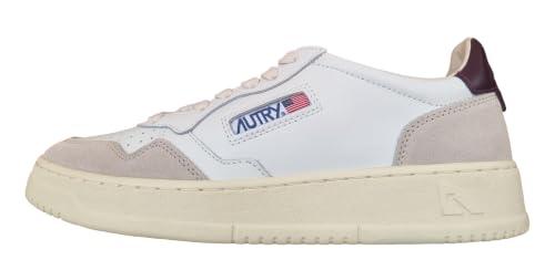 AUTRY Scarpe Sneakers Unisex in Pelle e camoscio AULM LS18 Bianco e Fig 42
