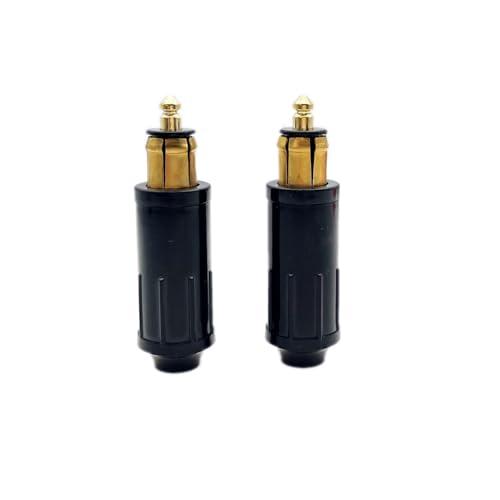 JZK 2 x spina DIN maschio europea di ricambio per Hella DIN, adattatore accendisigari europeo DIN spina maschio per presa di ricarica veicolo, compatibile con BMW e Triumph moto