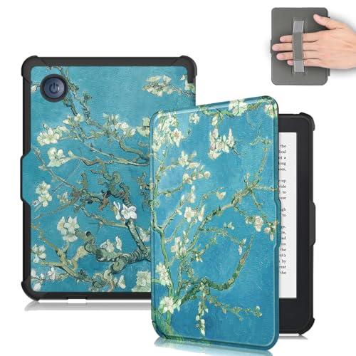 Vakarey Cover Ultra Sottile Automatica per Kobo Clara (Colour/2E/BW) - Motivo Floreale