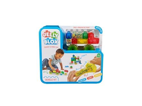 Jelly Blox - Kit Veicolo - 35 Mattoncini Tattili per Creare un Camion - Gioco di Costruzione per Bambini dai 2 Anni - Esperienza Sensoriale con Blocchi Elastici, Morbidi e Flessibili