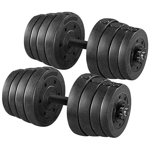 Yaheetech Set 2 Manubri Palestra Casa Regolabili 30 kg
