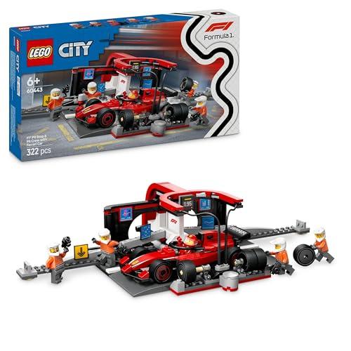 LEGO City Pit Stop e Meccanici con Monoposto Ferrari F1 60443