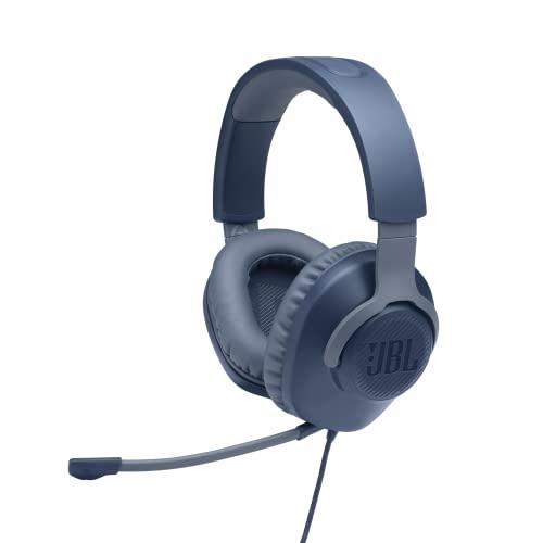 JBL Quantum 100 Cuffie Gaming Over-Ear con Filo, Headset da gioco con Microfono Boom Direzionale Rimovibile, compatibilità su Ogni Piattaforma, Colore Blu