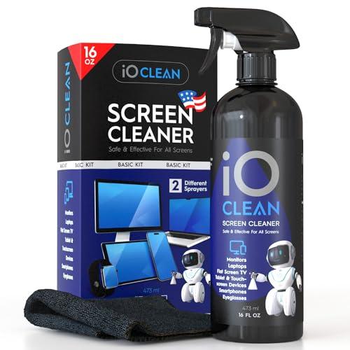 Kit di Pulizia Schermi: Detergente Spray (473ml) e Panno in Microfibra per TV, Laptop, Smartphone, Tablet e Altri Dispositivi Elettronici