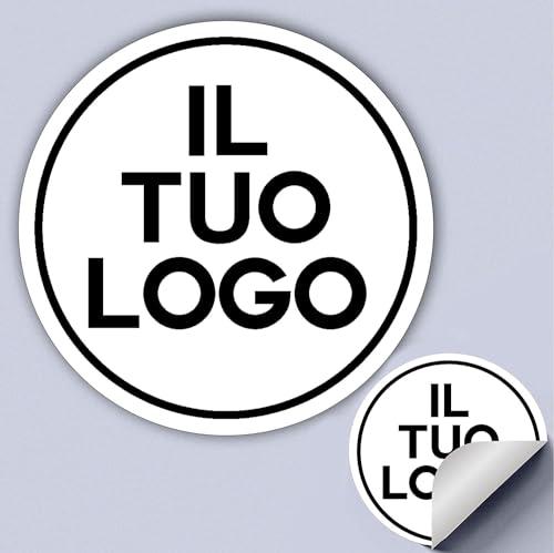 100 Adesivi Personalizzati con Logo Aziendale - Scegli Forma e Dimensione