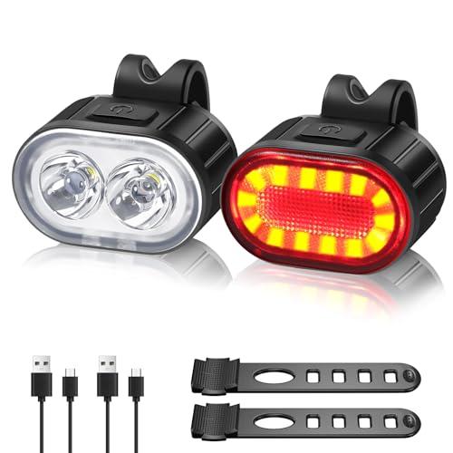 Oderra Luci Bicicletta LED Ricaricabili USB Impermeabili IPX5