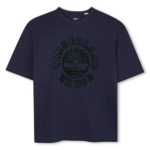 Timberland T-shirt Logo Floccato Blu Indigo - Bambino