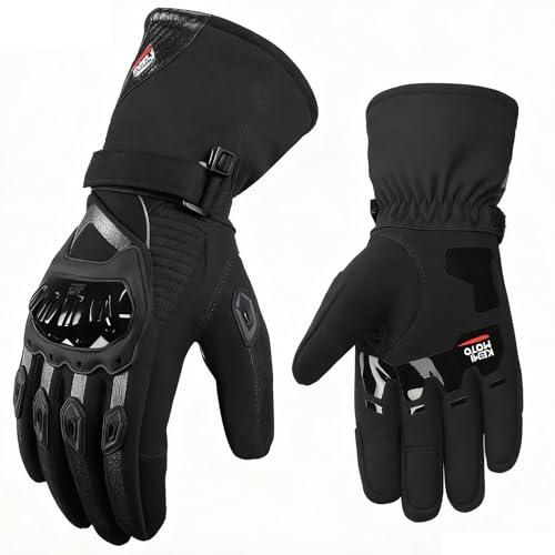 KEMIMOTO Guanti Moto Invernali Termici con Protezione e Touch Screen
