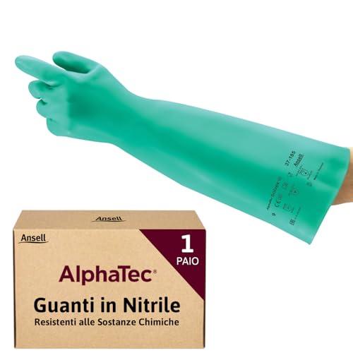 Ansell AlphaTec 37-185 Guanti da Lavoro in Nitrile Verde
