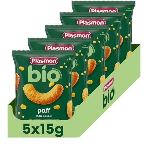 Plasmon BIO Paff al Miglio - Snack Biologico per l'Infanzia (5x15g)