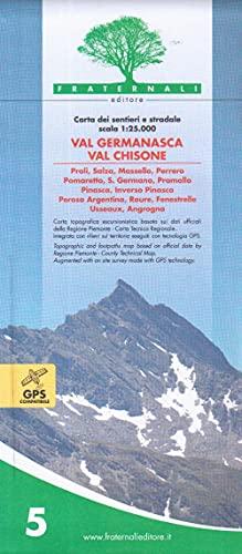 Carta n. 5. Val Germanasca val Chisone. Carta dei sentieri e stradale 1:25.000