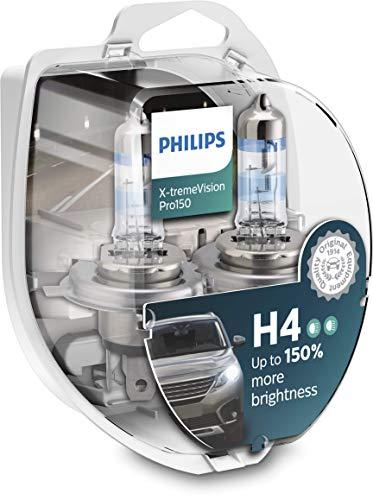 Philips X-tremeVision Pro150 H4 lampadina fari auto +150%, confezione doppia
