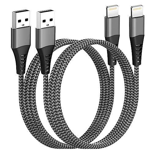 AINPOW Cavo iPhone 1M 2 Pezzi [Certificato MFi], Cavo Caricatore iPhone Cavo USB Lightning Nylon Cavetto iPhone per iPhone 14 13 12 11 Pro Max XS 8 7 6 iPad