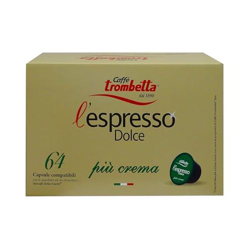 Caffè Trombetta L'Espresso Dolce Più Crema, Capsule Dolce Gusto, 64 Capsule