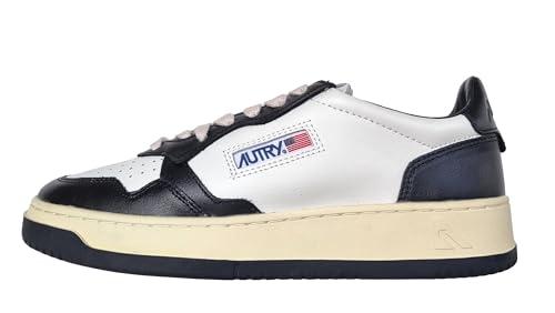 AUTRY Scarpe Sneakers in Pelle AULM WB01 Bianco Nero (Sistema Taglie Calzature EU, Adulto, Numero, Media, 45)