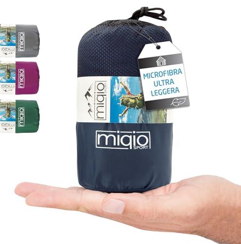 Miqio Fodera per sacco a pelo e lenzuolo da viaggio 2 in 1, taglia XL, sacco a pelo da viaggio ultra piccolo e ultra leggero, Sacco a pelo in microfibra con scomparto per cuscini