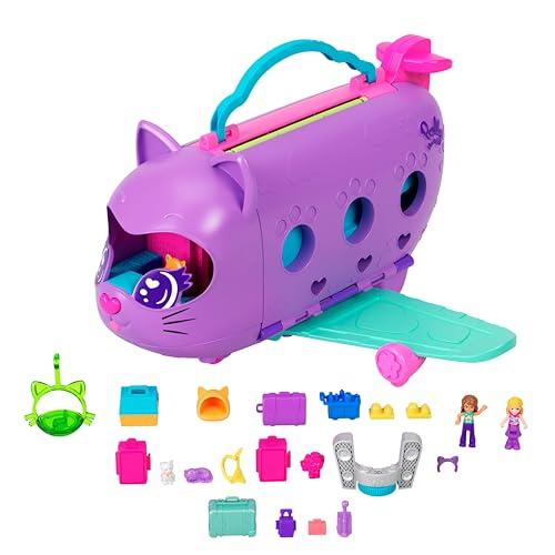 Polly Pocket - Aereo Gattino, Playset da Viaggio Interattivo