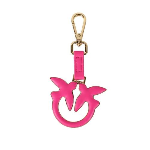 Portachiavi Pinko BIRDS KEYCHAIN PELLE + LOGO rosa