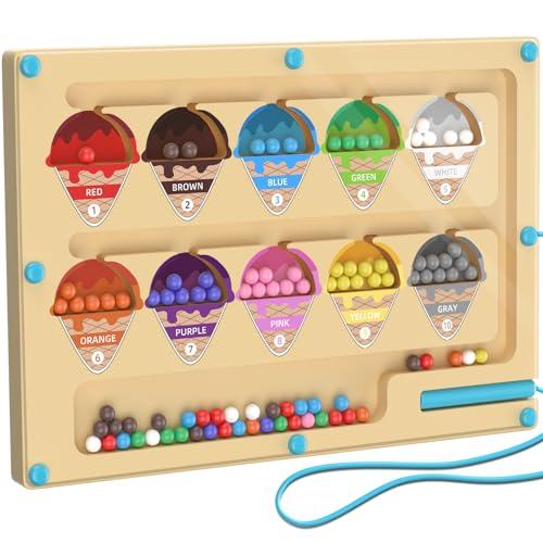 Labirinto Magnetico Montessori Numeri e Colori per Bambini 3-6 Anni