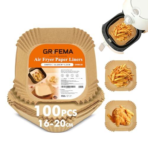 GRIFEMA Carta Forno per Friggitrice ad Aria - 100 Pezzi Monouso