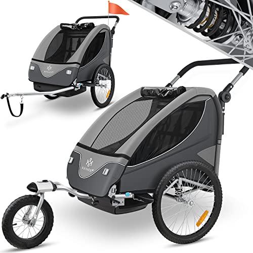 KESSER® Rimorchio per Bambini 2in1 Grigio Chiaro